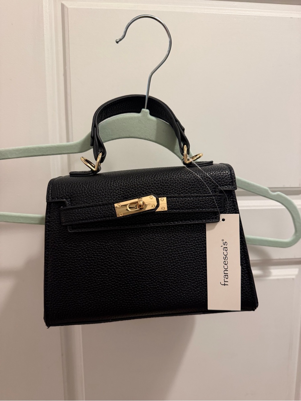 Black Mini purse with gold hardware